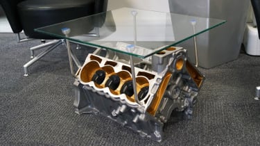 Lotus V8 Esprit engine glass table